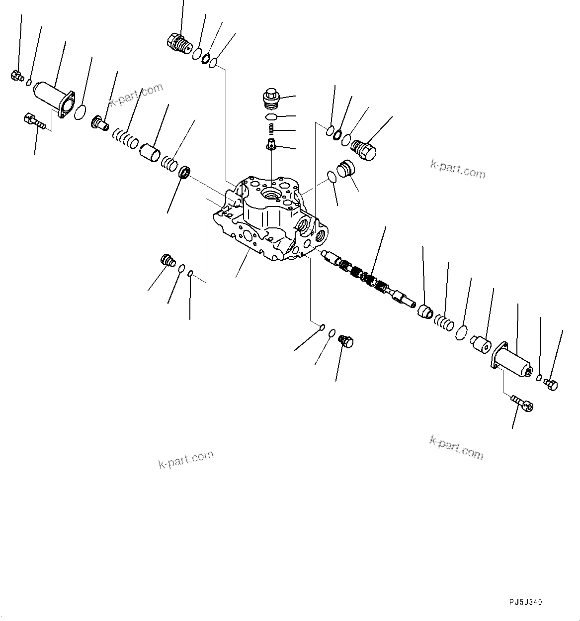 Komatsu parts book diagram for HD465-7E1 S/N 20001-UP (For EU): HYDRAULIC TANK, HOIST VALVE (1/2) (#20001-)