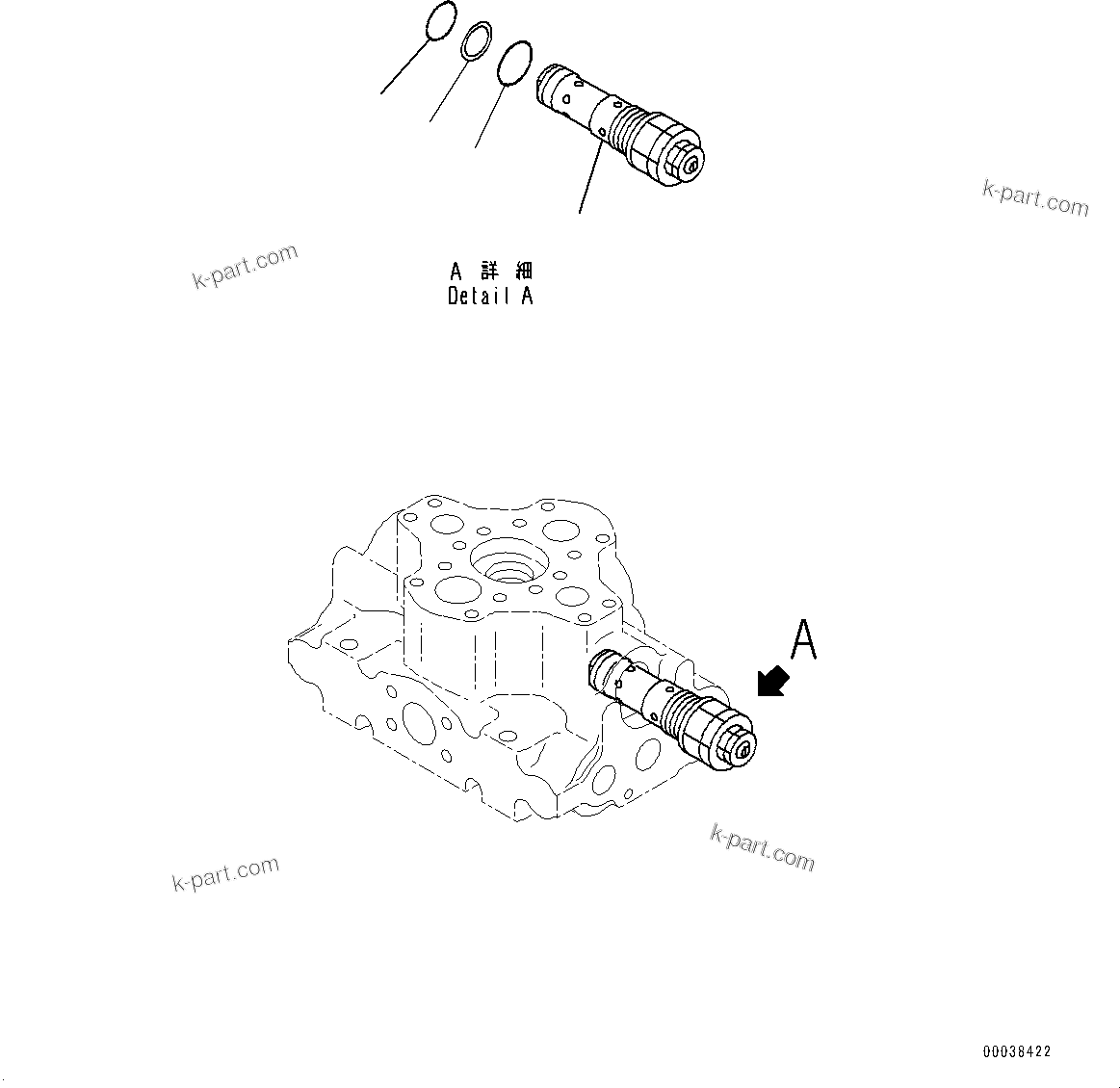 Komatsu parts book diagram for HD465-7E1 S/N 20001-UP (For EU): HYDRAULIC TANK, HOIST VALVE (2/2) (#20001-)