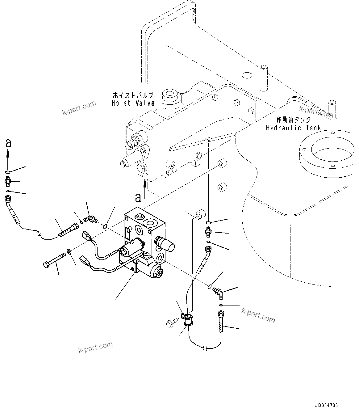 Komatsu parts book diagram for HD465-7E1 S/N 20001-UP (For EU): HYDRAULIC TANK, EPC VALVE (#20001-)