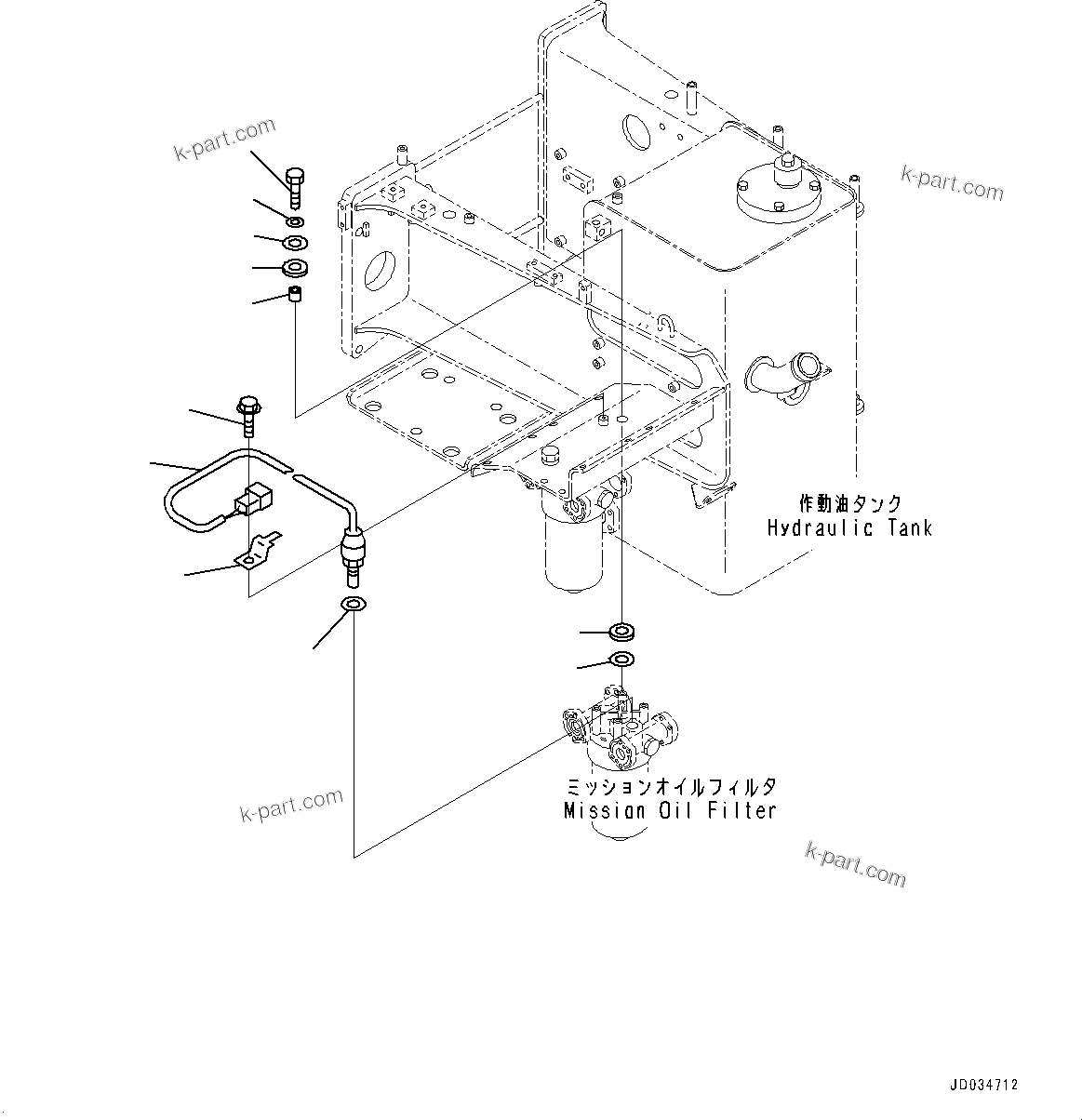 Komatsu parts book diagram for HD465-7E1 S/N 20001-UP (For EU): HYDRAULIC TANK, SENSOR (#20001-)