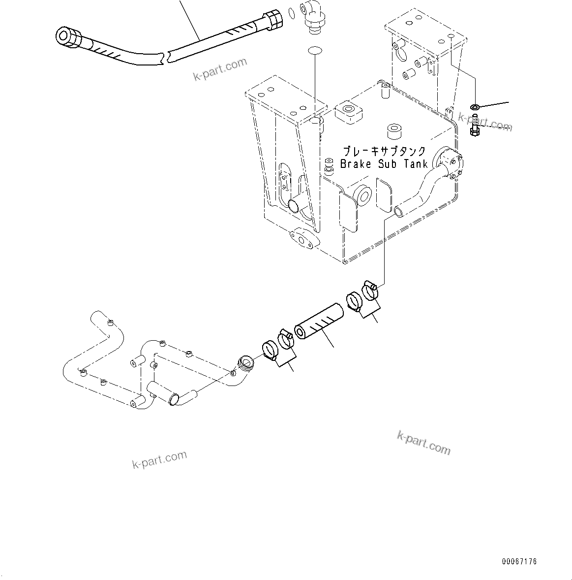 Komatsu parts book diagram for HD465-7E1 S/N 20001-UP (For EU): HYDRAULIC TANK, MOUNTING (2/10) (#20001-)