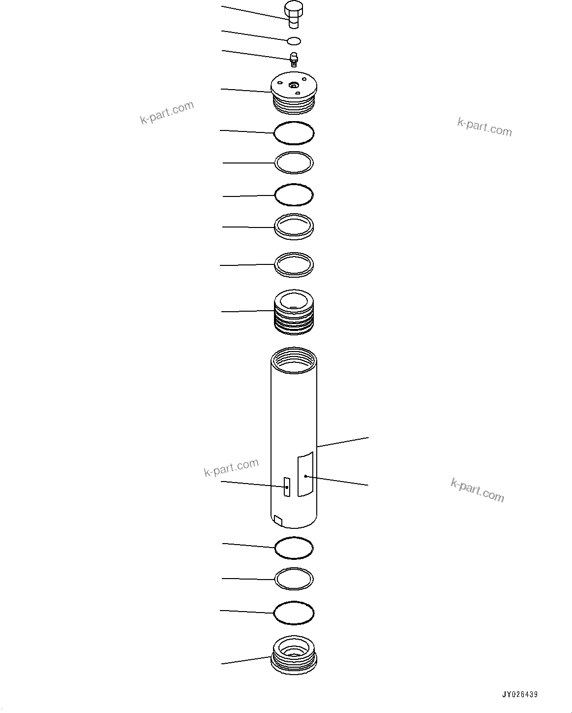 Komatsu parts book diagram for HD465-7E1 S/N 20001-UP (For EU): HYDRAULIC TANK, ACCUMULATOR (1/2) (#20024-)