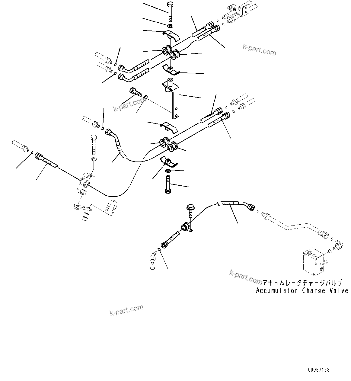 Komatsu parts book diagram for HD465-7E1 S/N 20001-UP (For EU): HYDRAULIC TANK, MOUNTING (5/10) (#20001-)
