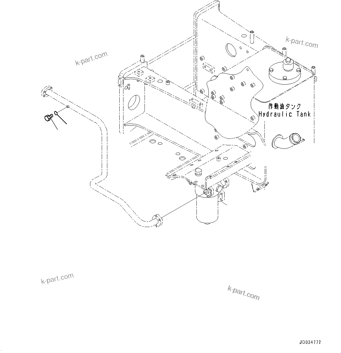 Komatsu parts book diagram for HD465-7E1 S/N 20001-UP (For EU): HYDRAULIC TANK, PLUG (1/2) (#20001-)