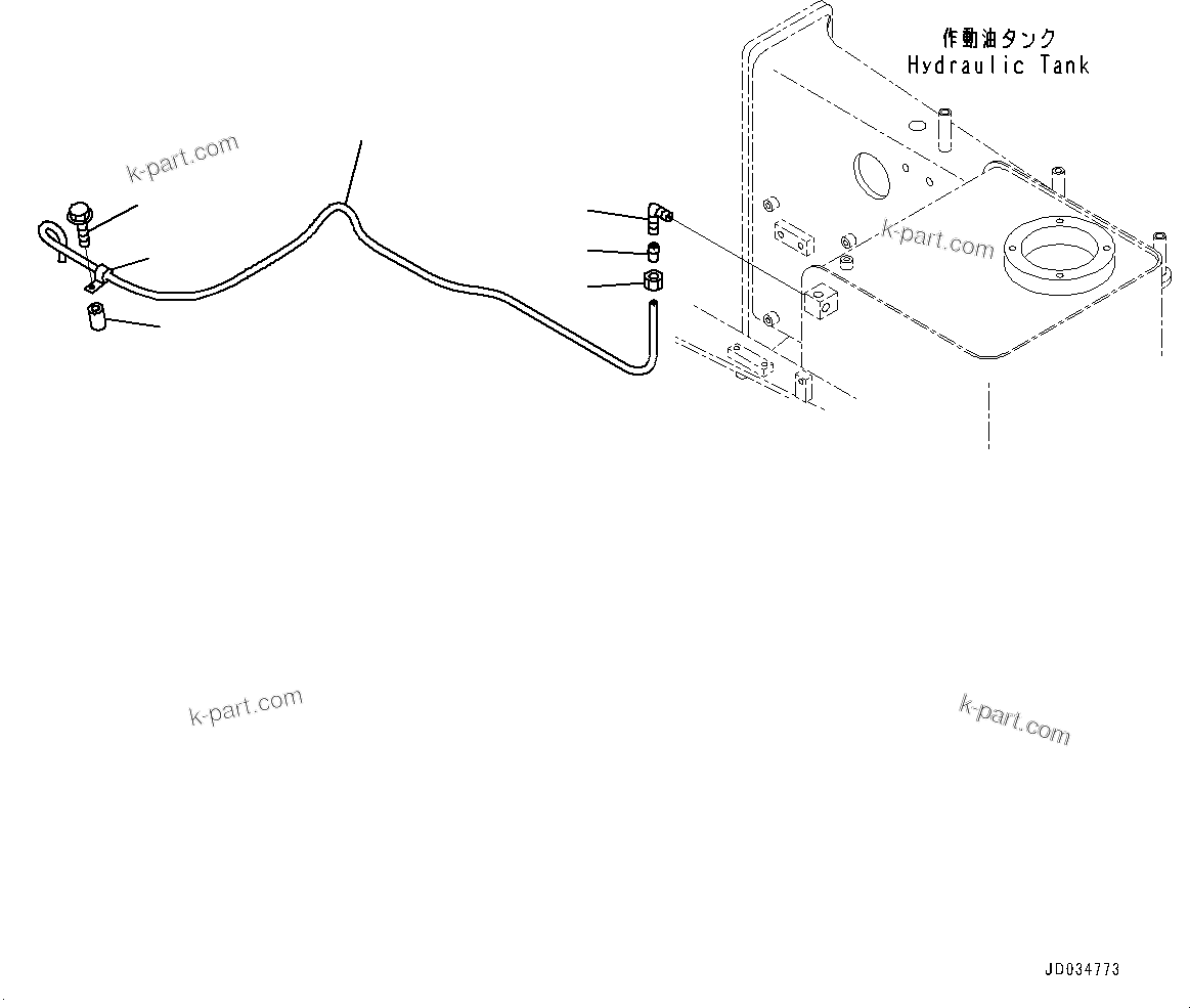 Komatsu parts book diagram for HD465-7E1 S/N 20001-UP (For EU): HYDRAULIC TANK, BREATHER PIPING (#20001-)