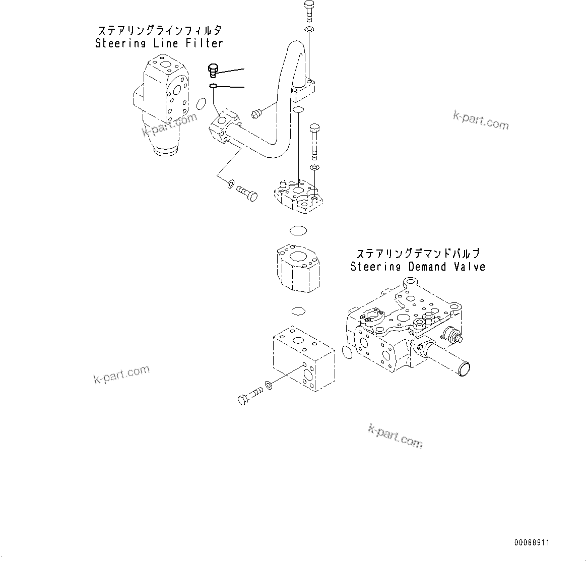 Komatsu parts book diagram for HD465-7E1 S/N 20001-UP (For EU): HYDRAULIC TANK, PLUG (2/2) (#20001-)