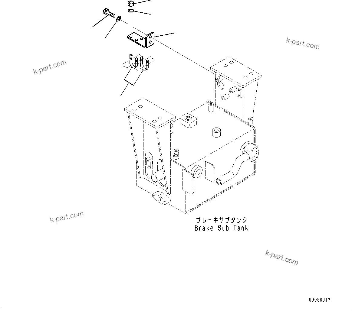 Komatsu parts book diagram for HD465-7E1 S/N 20001-UP (For EU): HYDRAULIC TANK, MOUNTING (6/10) (#20001-)