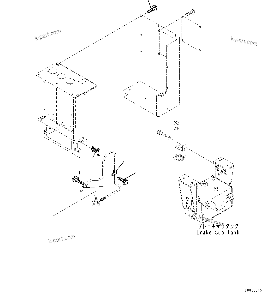 Komatsu parts book diagram for HD465-7E1 S/N 20001-UP (For EU): HYDRAULIC TANK, MOUNTING (9/10) (#20001-)