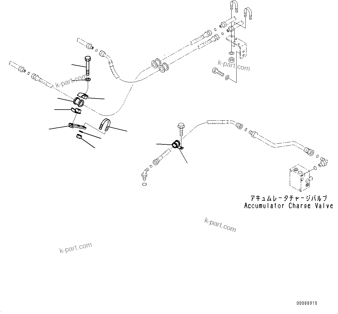 Komatsu parts book diagram for HD465-7E1 S/N 20001-UP (For EU): HYDRAULIC TANK, MOUNTING (10/10) (#20001-)