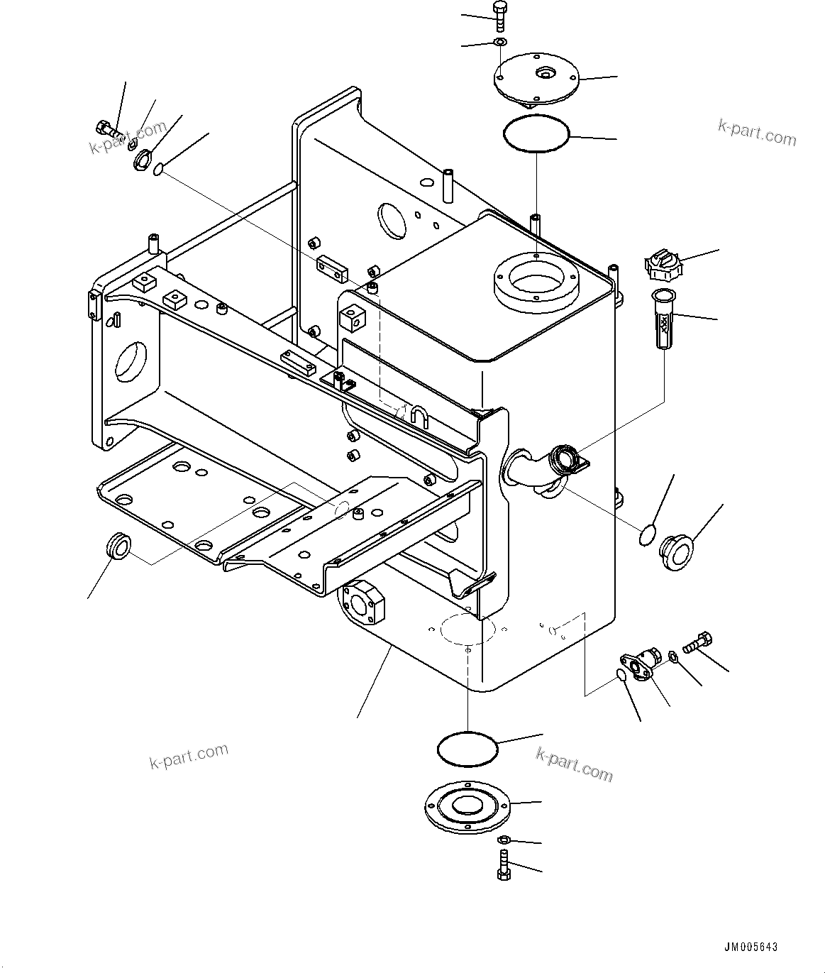 Komatsu parts book diagram for HD465-7E1 S/N 20001-UP (For EU): HYDRAULIC TANK, TANK (#20001-)