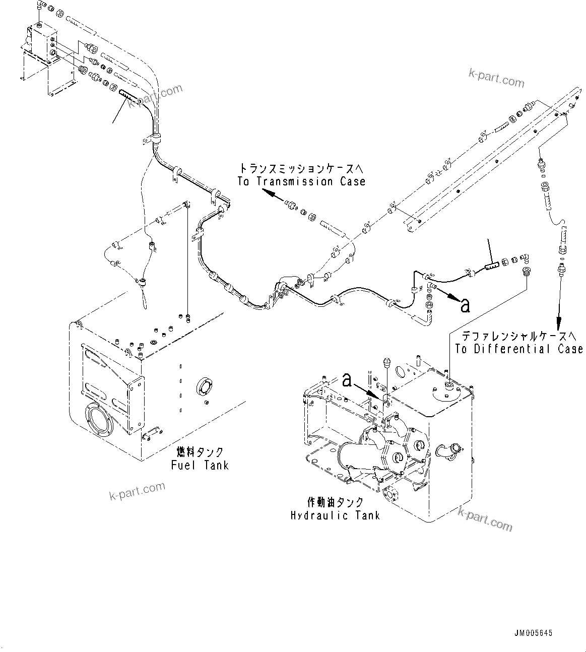 Komatsu parts book diagram for HD465-7E1 S/N 20001-UP (For EU): HYDRAULIC TANK, TUBE (#20001-)