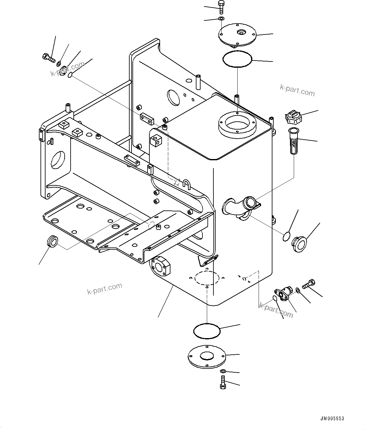 Komatsu parts book diagram for HD465-7E1 S/N 20001-UP (For EU): HYDRAULIC TANK, TANK (#20001-20004)