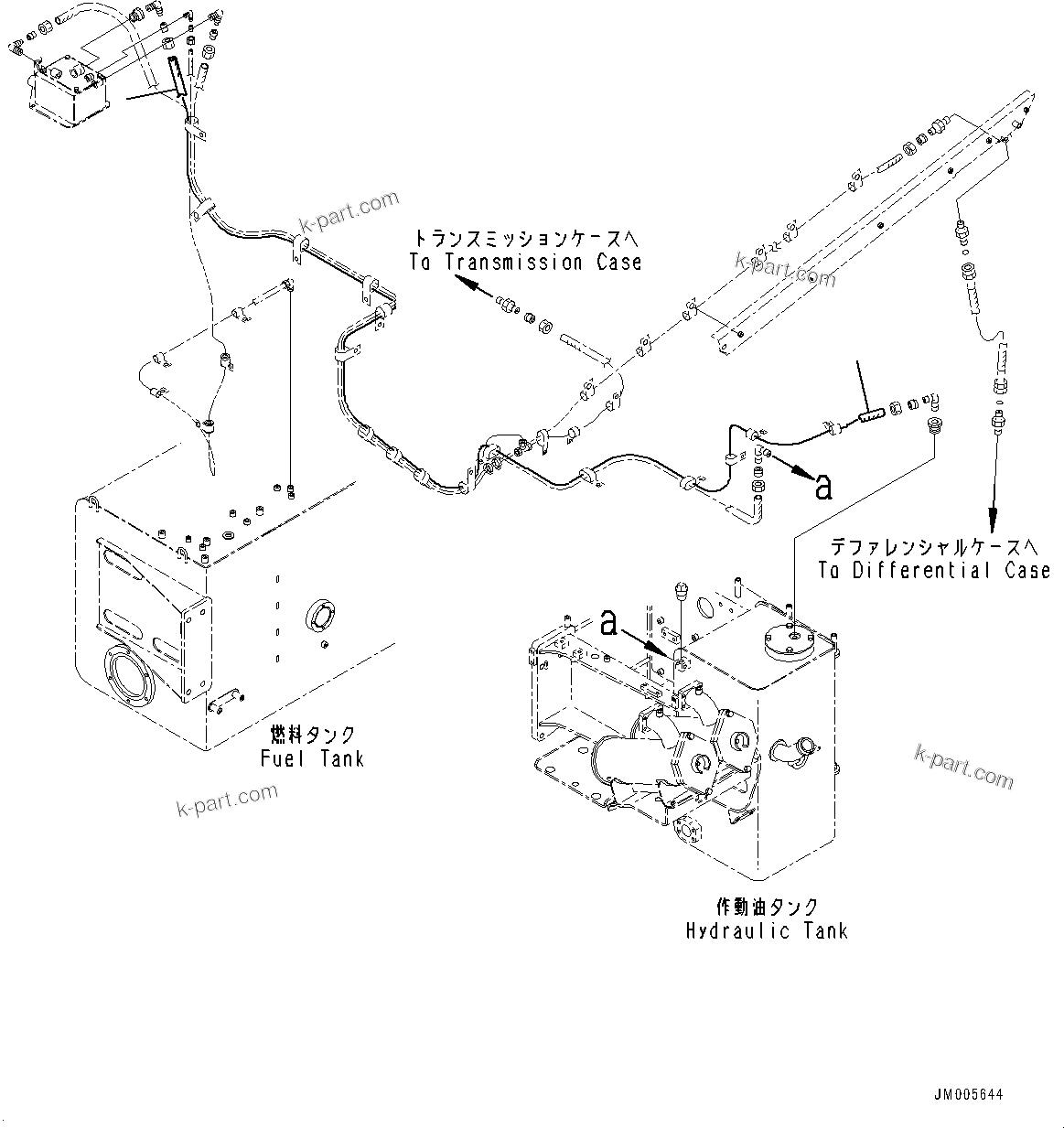 Komatsu parts book diagram for HD465-7E1 S/N 20001-UP (For EU): HYDRAULIC TANK, RELATED PARTS (5/8) (#20001-)