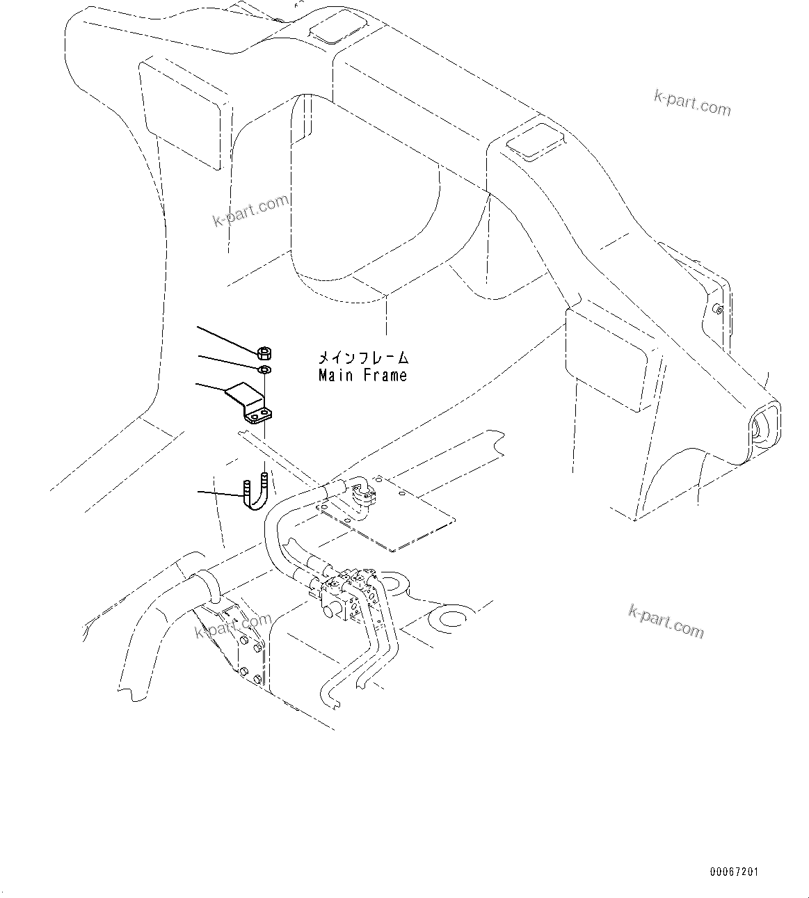 Komatsu parts book diagram for HD465-7E1 S/N 20001-UP (For EU): STEERING AND HOIST HYDRAULIC PIPING, STEERING PIPING COVER (#20001-)