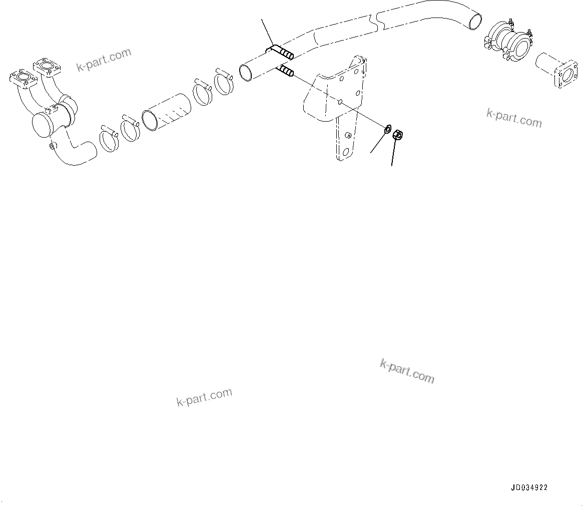 Komatsu parts book diagram for HD465-7E1 S/N 20001-UP (For EU): BRAKE OIL COOLING PIPING, CLIP (#20001-)