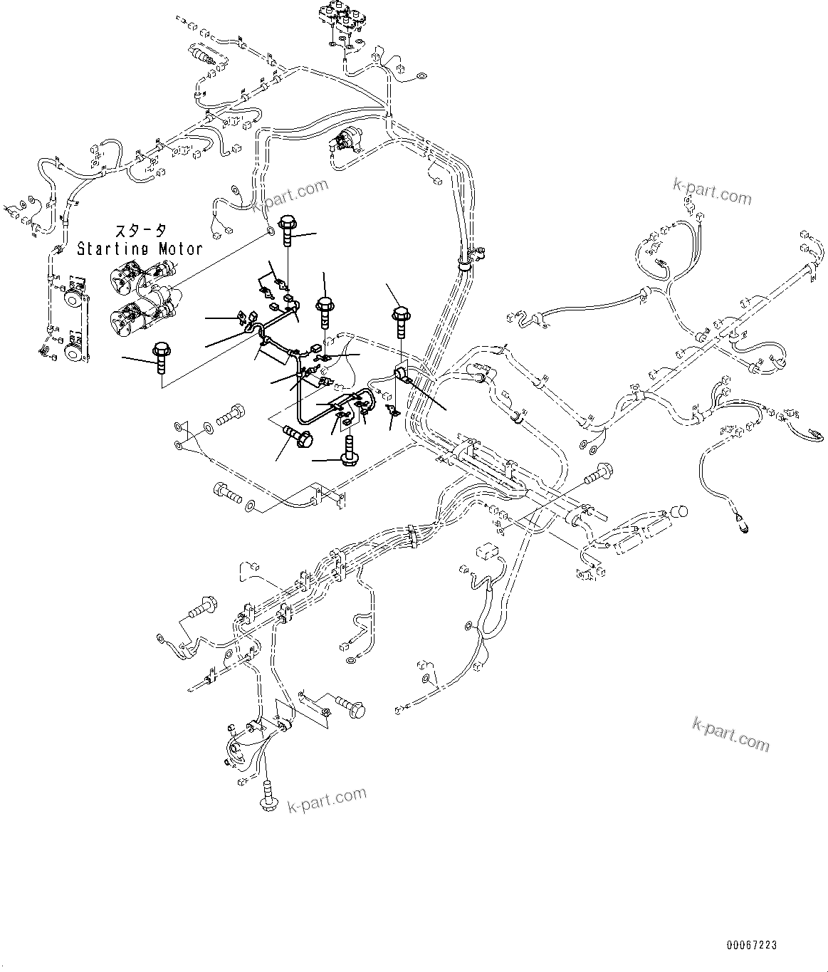 Komatsu parts book diagram for HD465-7E1 S/N 20001-UP (For EU): BRAKE PIPING, WIRING HARNESS (#20001-)