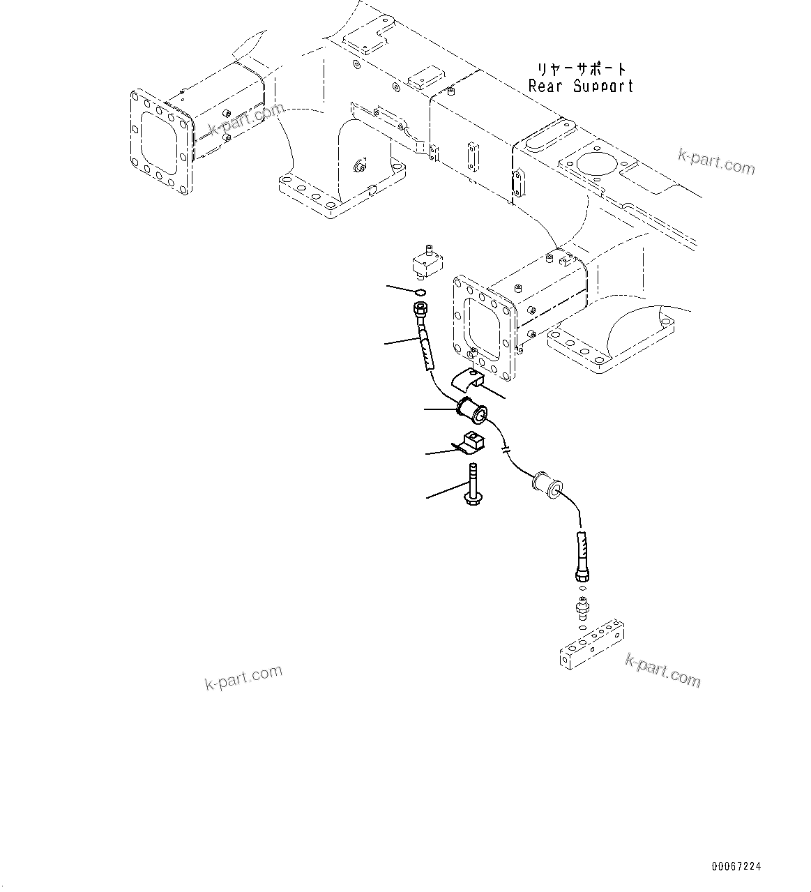 Komatsu parts book diagram for HD465-7E1 S/N 20001-UP (For EU): BRAKE PIPING, PIPING (3/5) (#20001-)