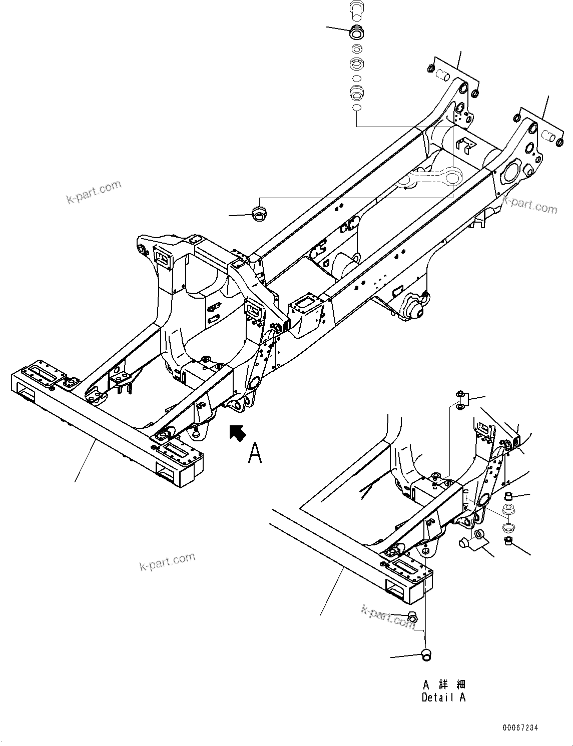 Komatsu parts book diagram for HD465-7E1 S/N 20001-UP (For EU): MAIN FRAME (#20001-)