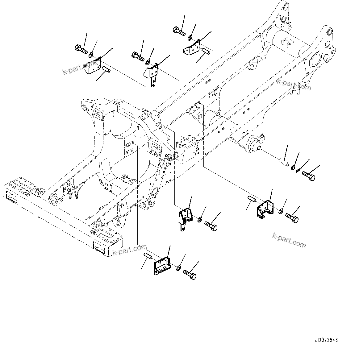 Komatsu parts book diagram for HD465-7E1 S/N 20001-UP (For EU): MAIN FRAME, RELATED PARTS (#20001-)