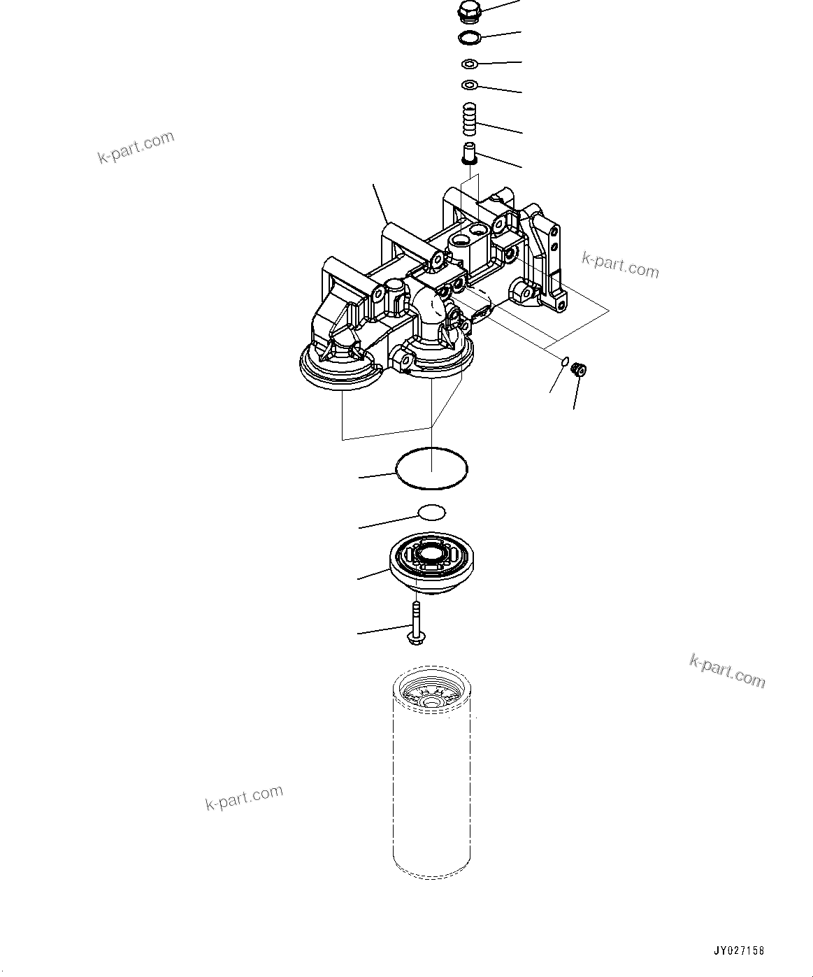 Komatsu parts book diagram for HD465-7E1 S/N 20001-UP (For EU): ENGINE OIL FILLER, OIL FILLER (#20001-)