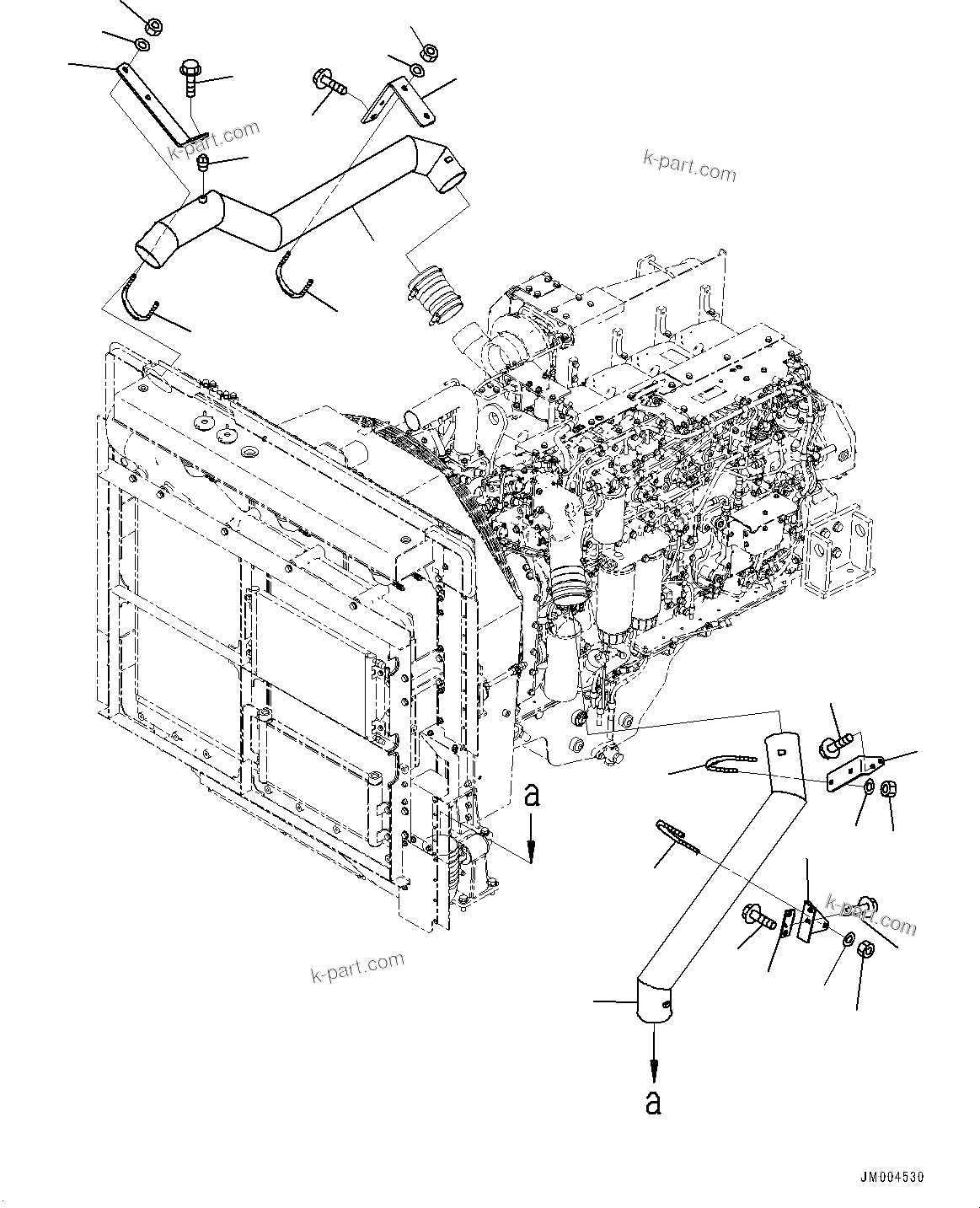 Komatsu parts book diagram for HD465-7E1 S/N 20001-UP (For EU): AIR INTAKE PIPING (#20001-)