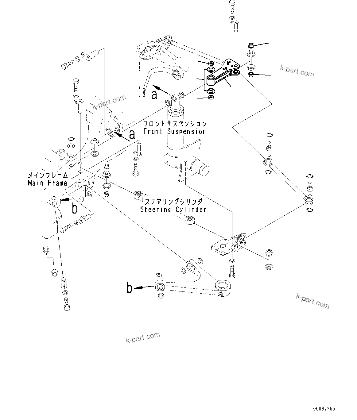Komatsu parts book diagram for HD465-7E1 S/N 20001-UP (For EU): STEERING LINKAGE, LEVER (#20001-)