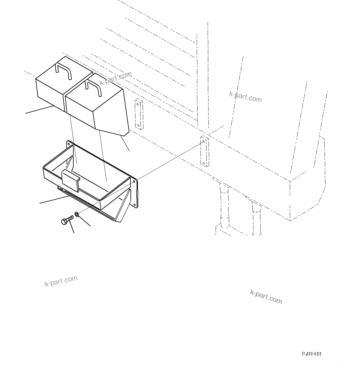 Komatsu parts book diagram for HD465-7E1 S/N 20001-UP (For EU): TIRE STOPPER (#20001-)