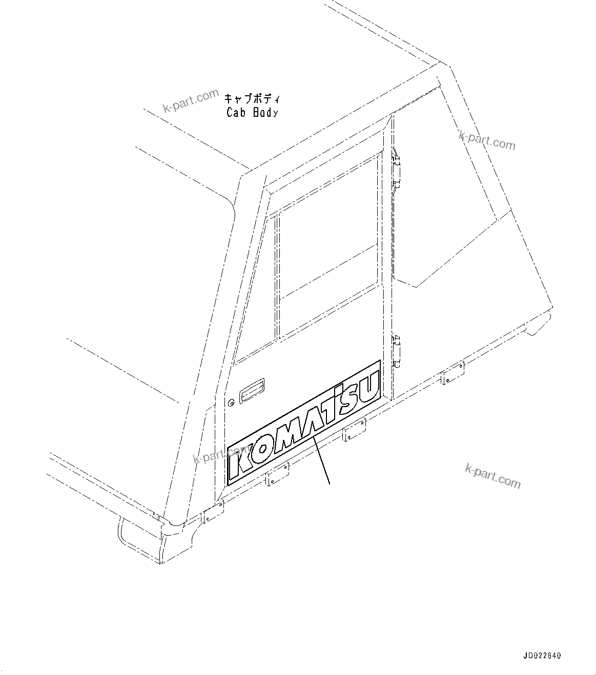 Komatsu parts book diagram for HD465-7E1 S/N 20001-UP (For EU): CAB, MARK AND PLATE (#20001-)