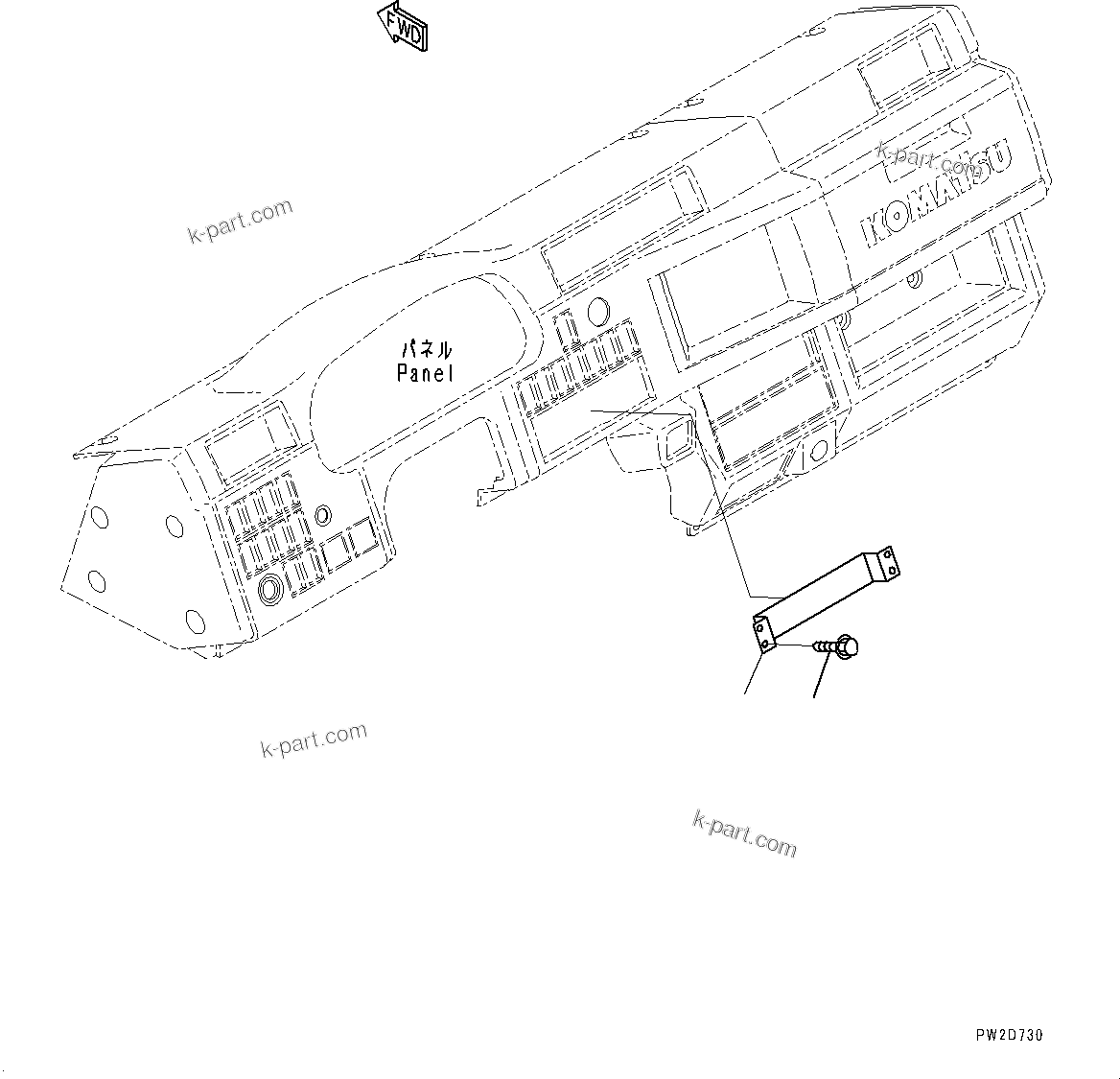 Komatsu parts book diagram for HD465-7E1 S/N 20001-UP (For EU): CAB, RADIO LESS (#20001-)