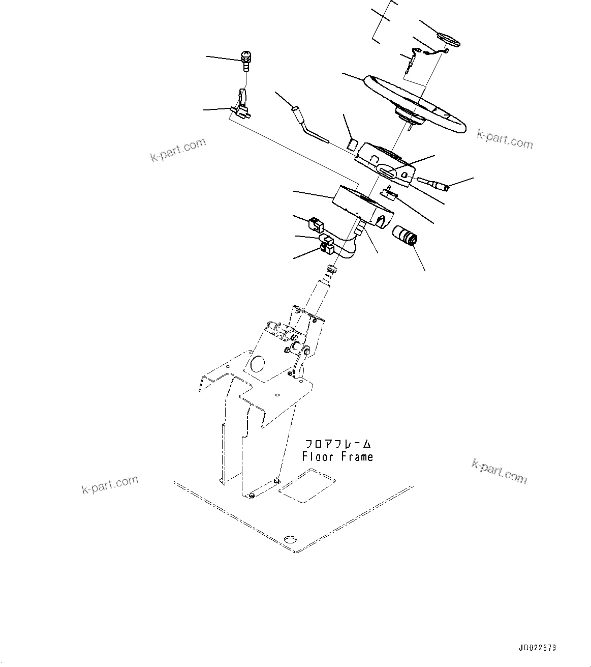 Komatsu parts book diagram for HD465-7E1 S/N 20001-UP (For EU): CAB, COLUMN SWITCH (#20001-)