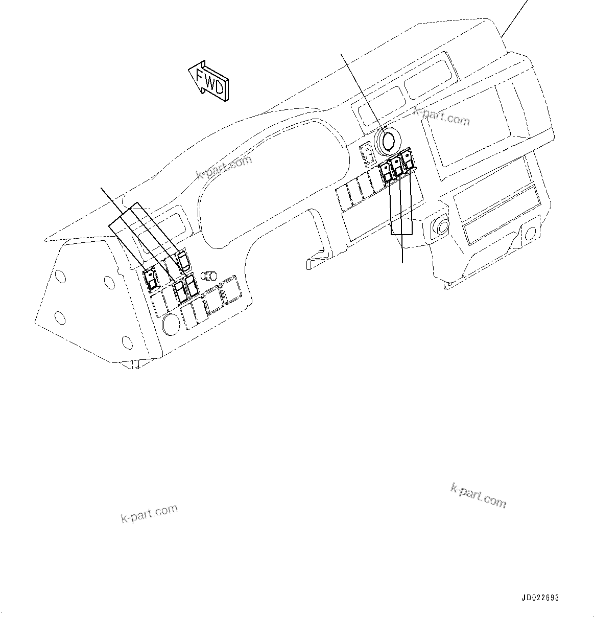 Komatsu parts book diagram for HD465-7E1 S/N 20001-UP (For EU): CAB, DECAL (#20001-)