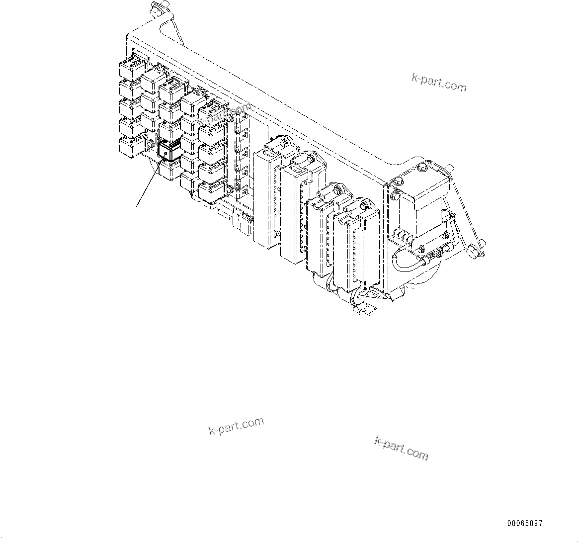 Komatsu parts book diagram for HD465-7E1 S/N 20001-UP (For EU): CAB, SIDE LAMP RELAY (#20001-)