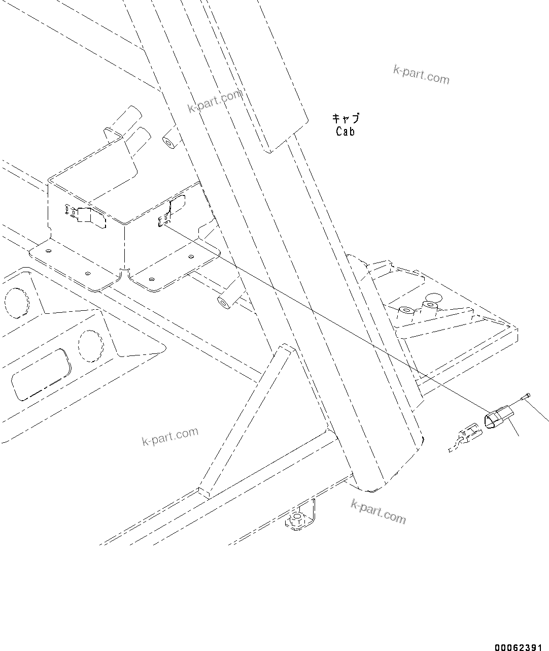 Komatsu parts book diagram for HD465-7E1 S/N 20001-UP (For EU): CAB, WITHOUT PAYLOAD METER ANGLE SENSOR LESS (#20001-)