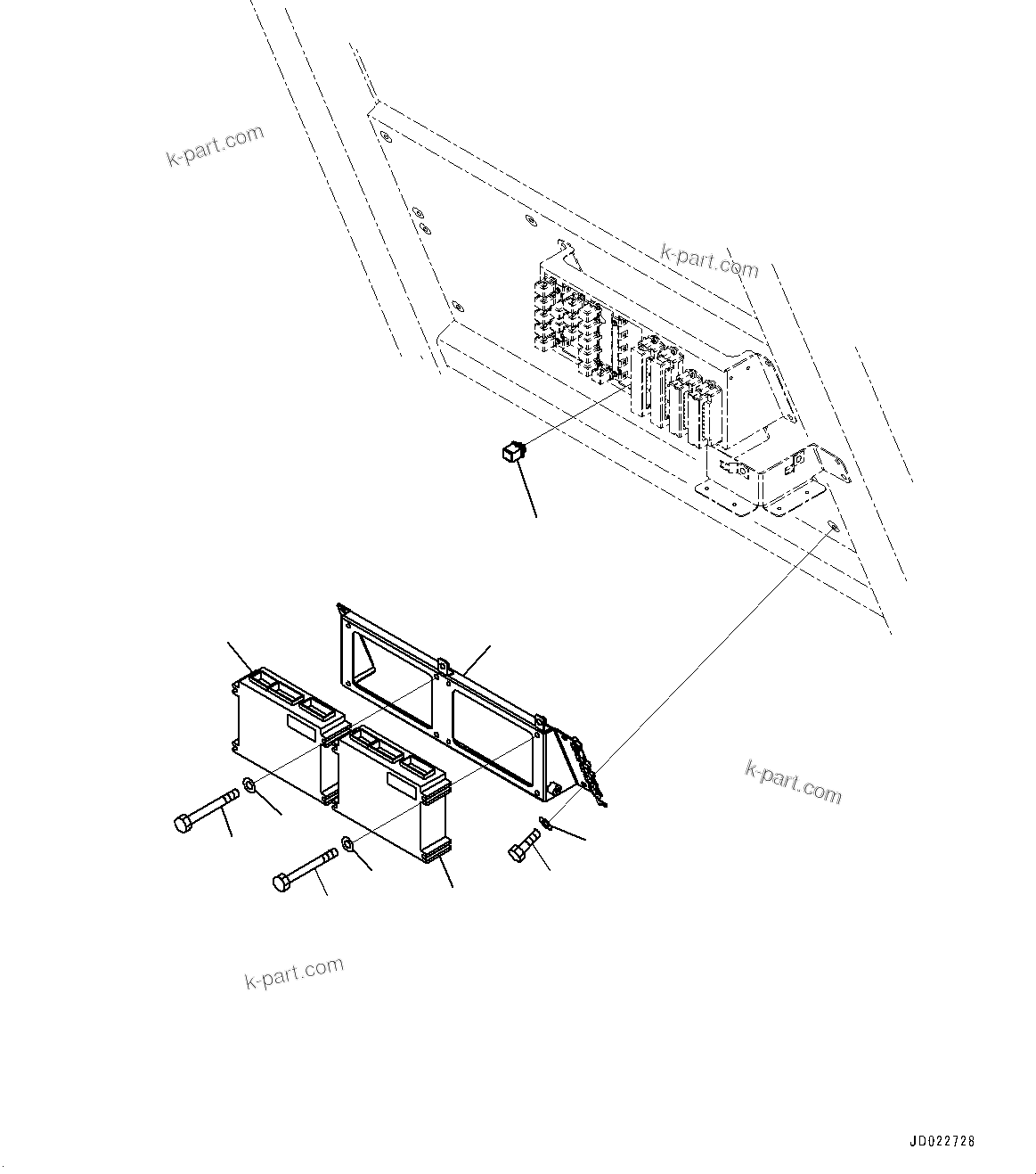 Komatsu parts book diagram for HD465-7E1 S/N 20001-UP (For EU): CAB, CONTROLLER AND RELAY (#20001-)