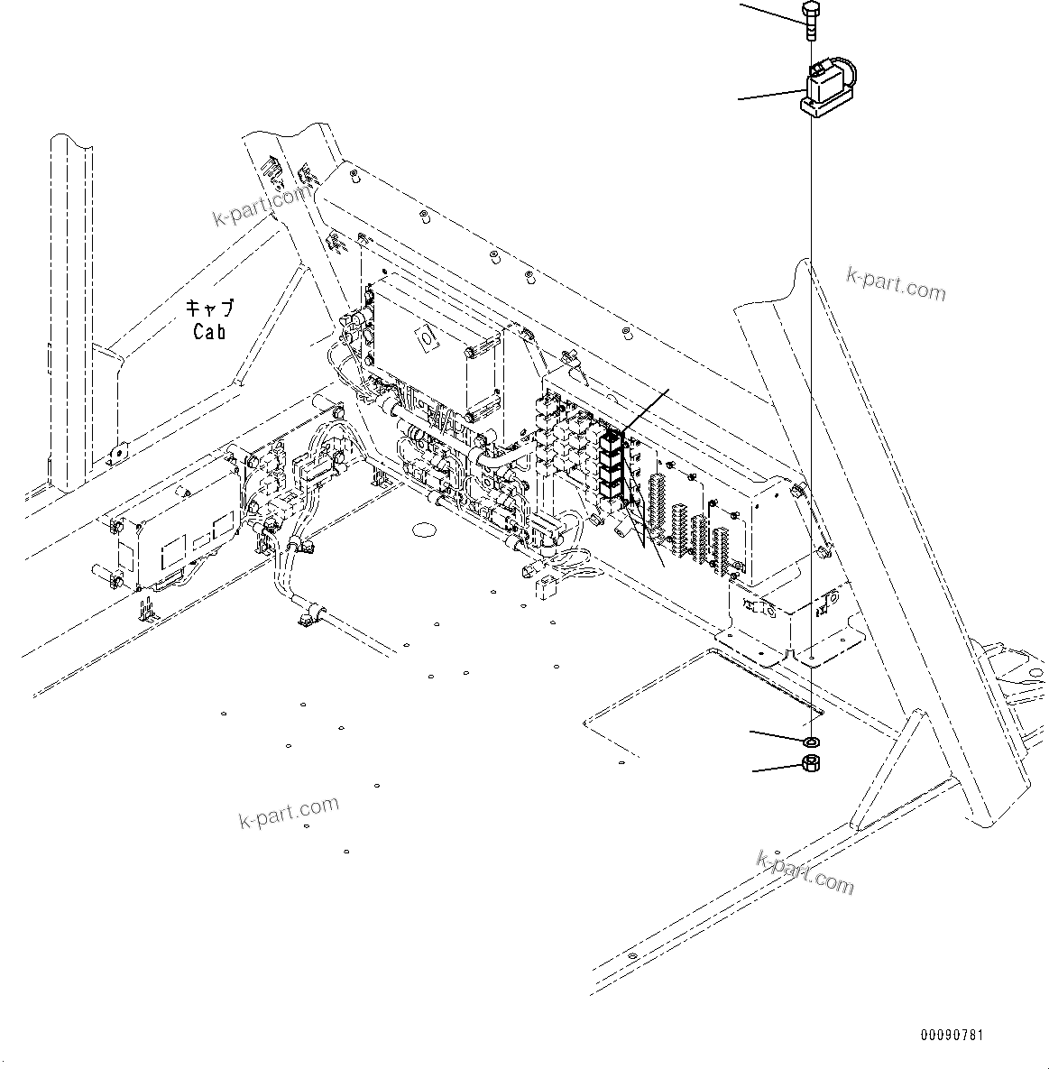 Komatsu parts book diagram for HD465-7E1 S/N 20001-UP (For EU): CAB, PAYLOAD METER (#20001-)