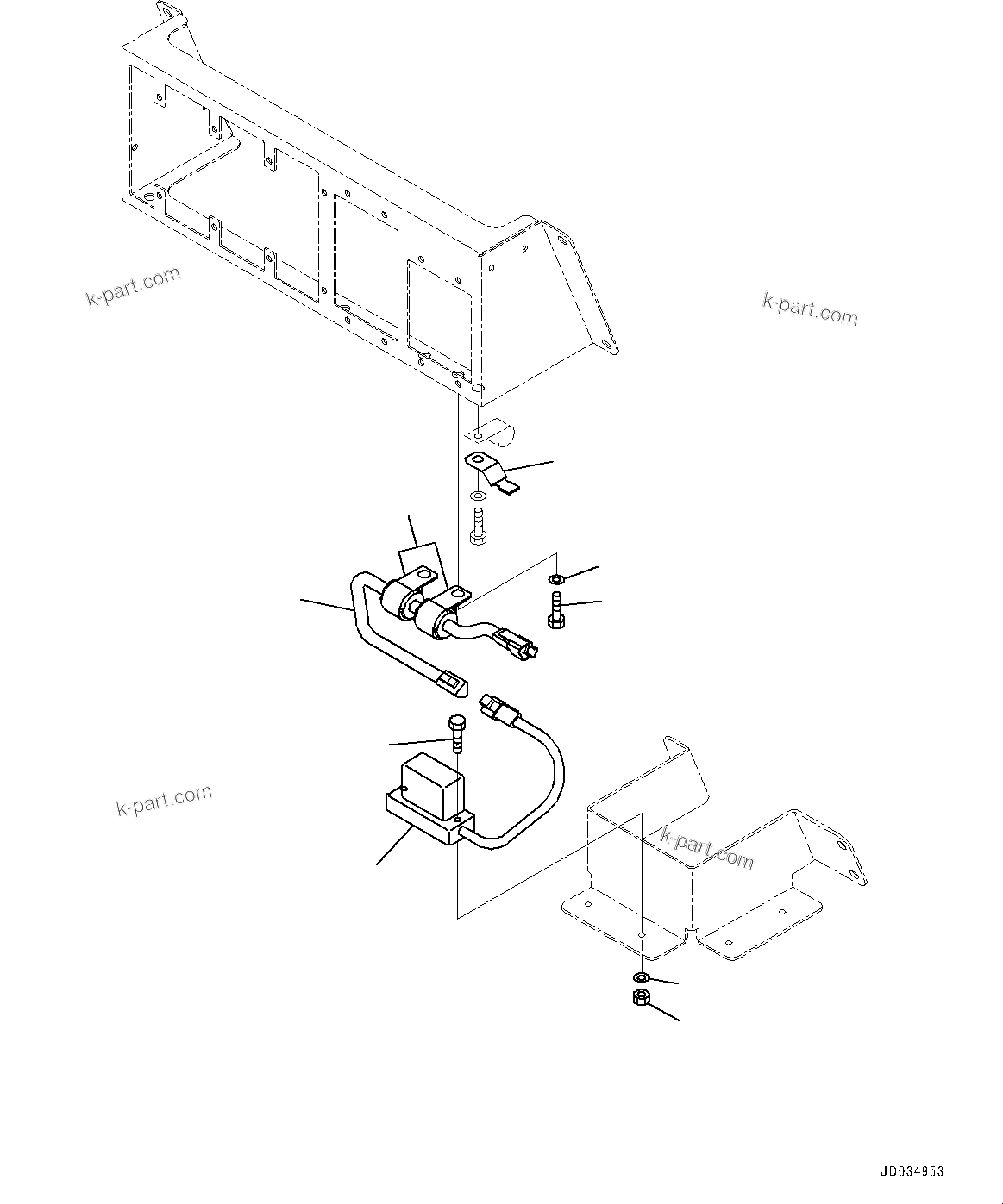 Komatsu parts book diagram for HD465-7E1 S/N 20001-UP (For EU): CAB, ROLL OVER ANGLE SENSOR (#20001-)