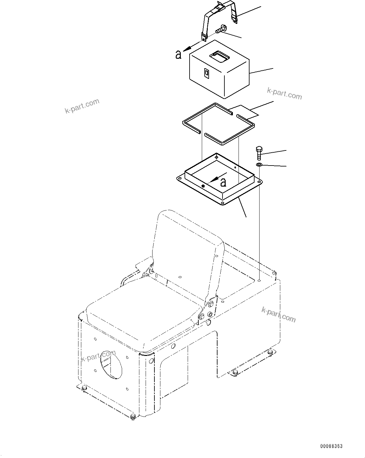 Komatsu parts book diagram for HD465-7E1 S/N 20001-UP (For EU): FIRST AID BOX (#20001-)