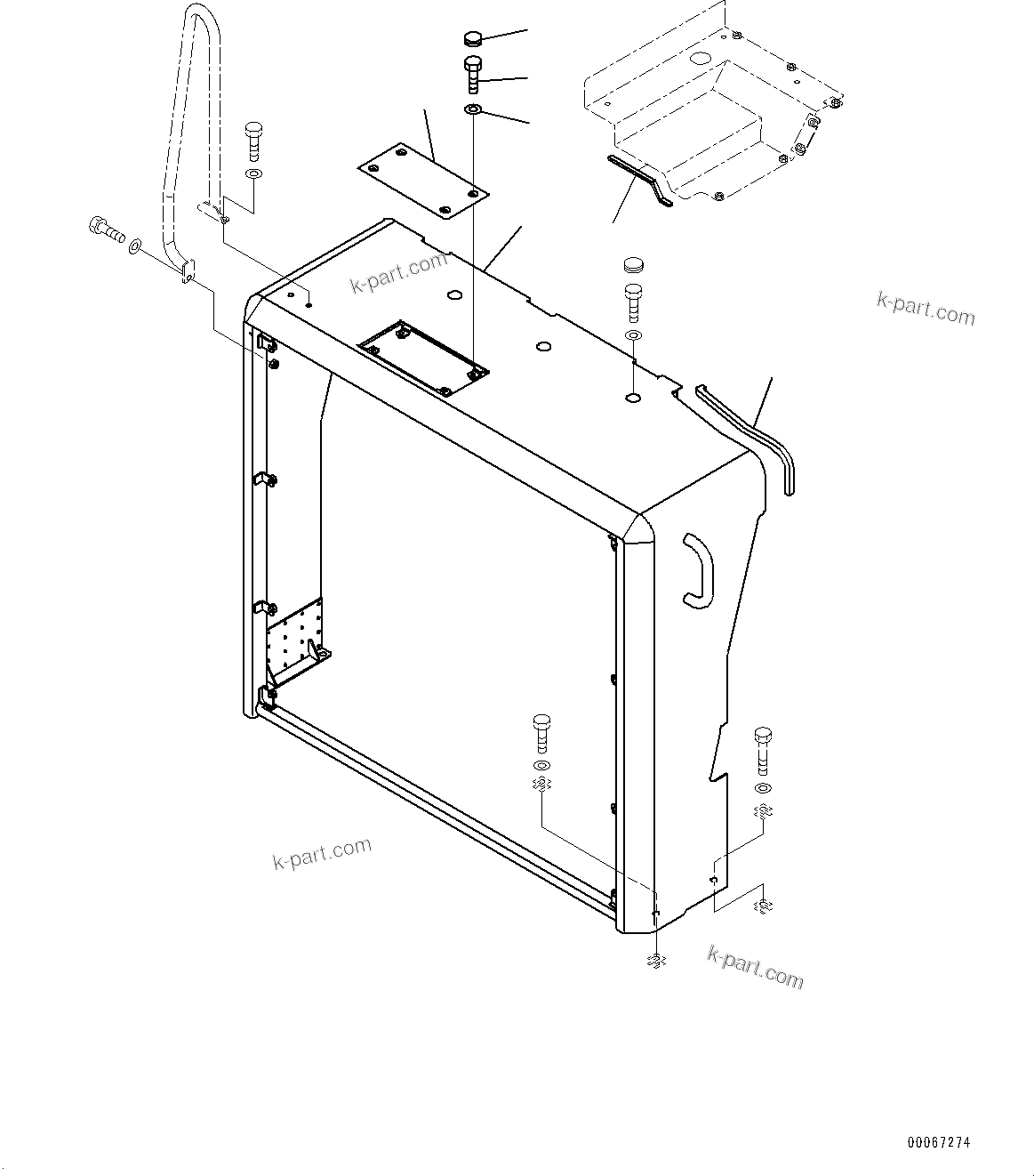 Komatsu parts book diagram for HD465-7E1 S/N 20001-UP (For EU): RADIATOR GUARD, GUARD (#20001-)