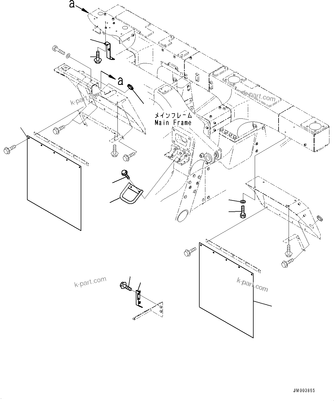 Komatsu parts book diagram for HD465-7E1 S/N 20001-UP (For EU): FENDER, MUDGUARD (#20001-)
