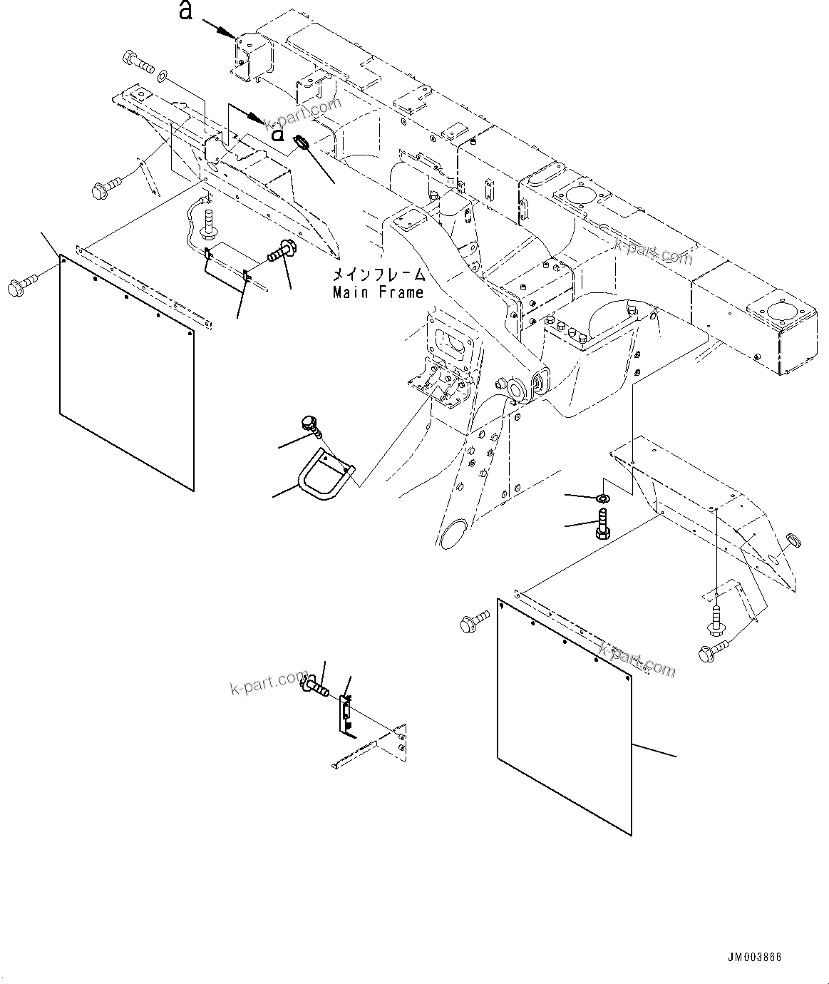 Komatsu parts book diagram for HD465-7E1 S/N 20001-UP (For EU): FENDER, MUDGUARD (#20001-)