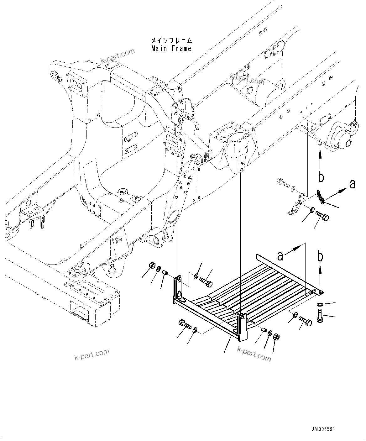 Komatsu parts book diagram for HD465-7E1 S/N 20001-UP (For EU): TRANSMISSION UNDER GUARD,  (#20042-)