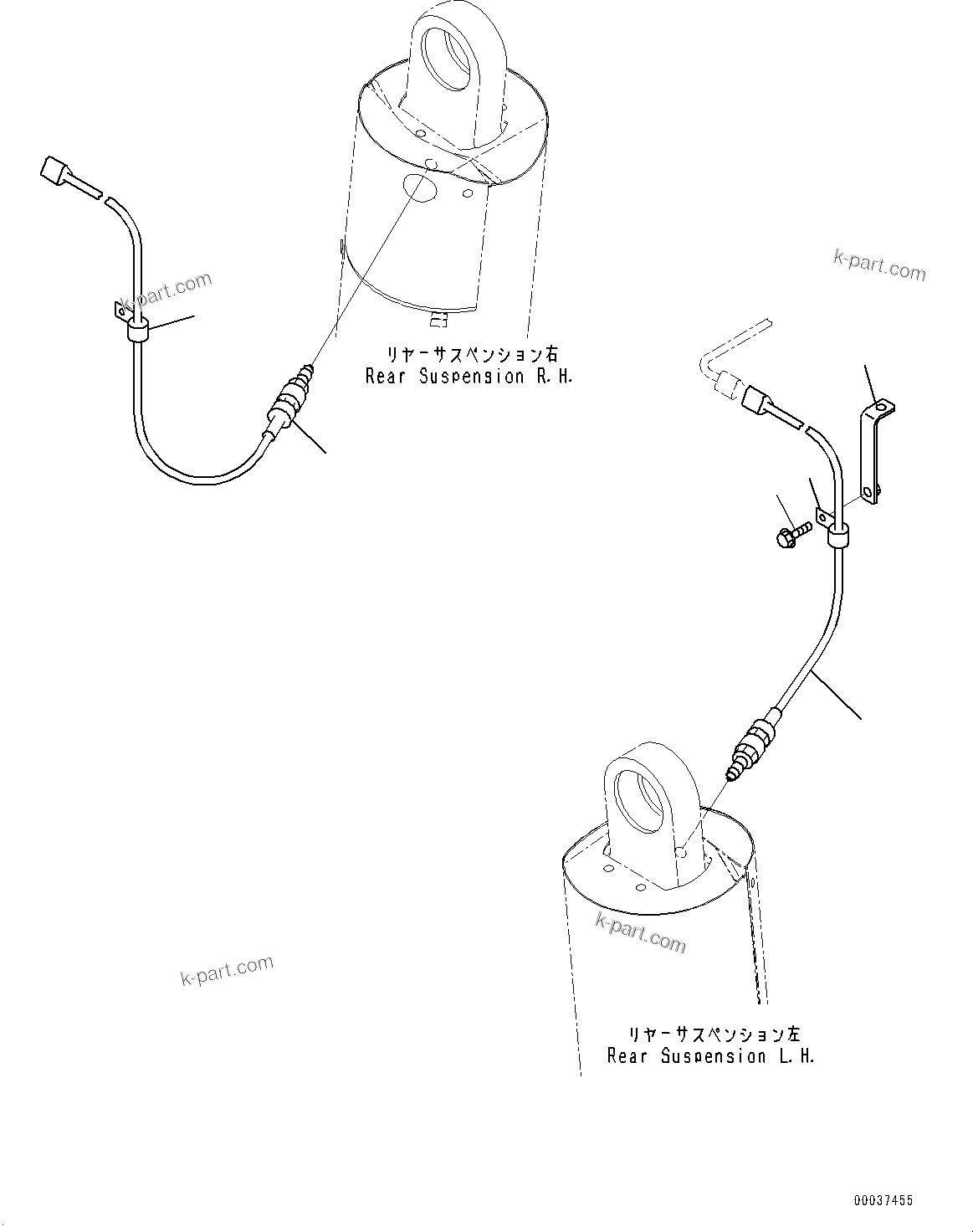 Komatsu parts book diagram for HD465-7E1 S/N 20001-UP (For EU): REAR SUSPENSION PRESSURE SENSOR (#20001-)