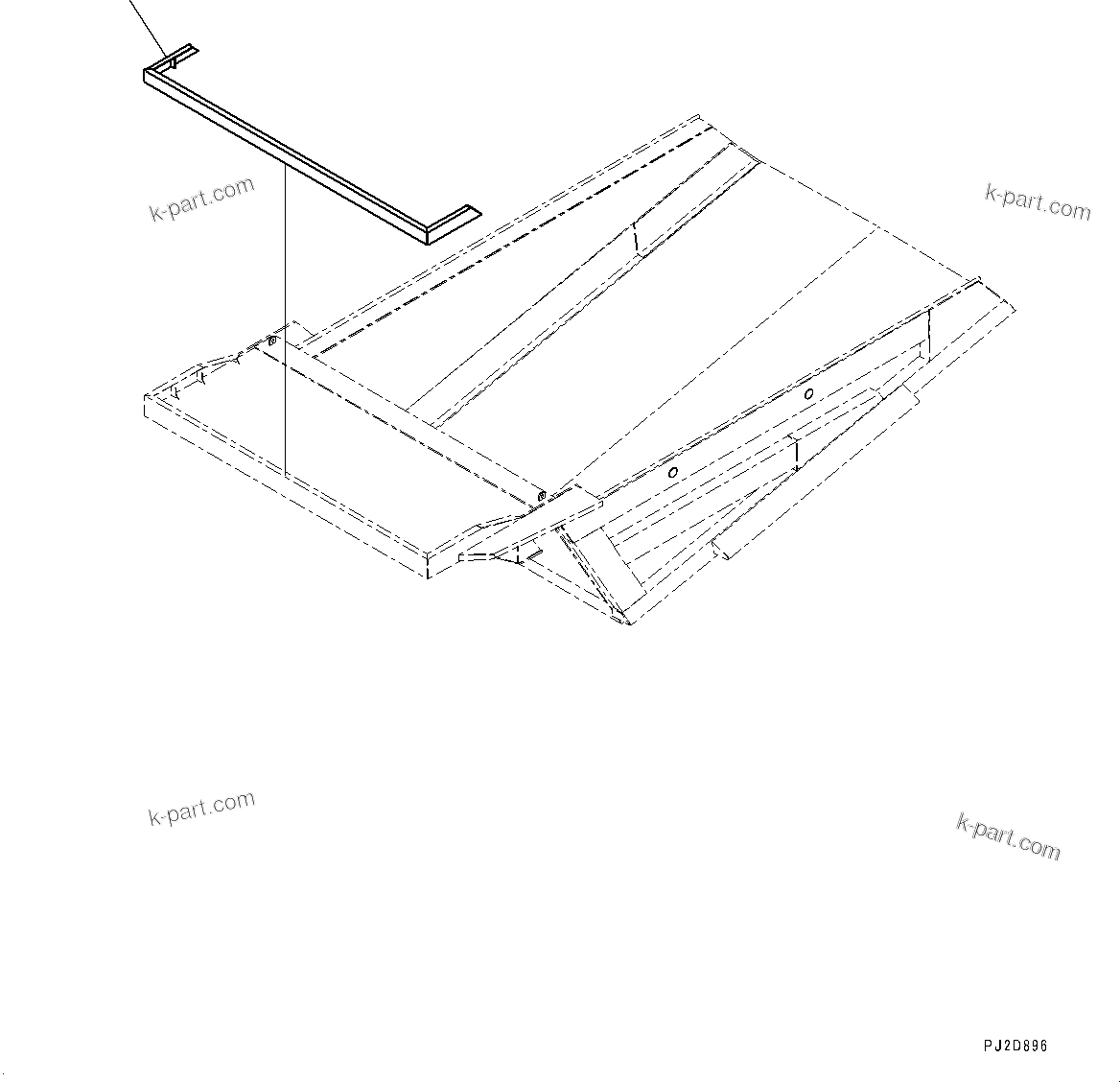 Komatsu parts book diagram for HD465-7E1 S/N 20001-UP (For EU): BODY, SPILL GUARD (#20001-)
