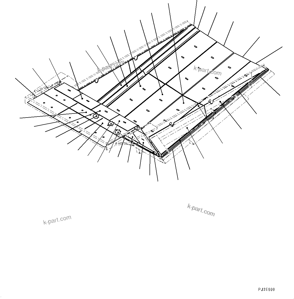 Komatsu parts book diagram for HD465-7E1 S/N 20001-UP (For EU): BODY, LINER (#20001-)