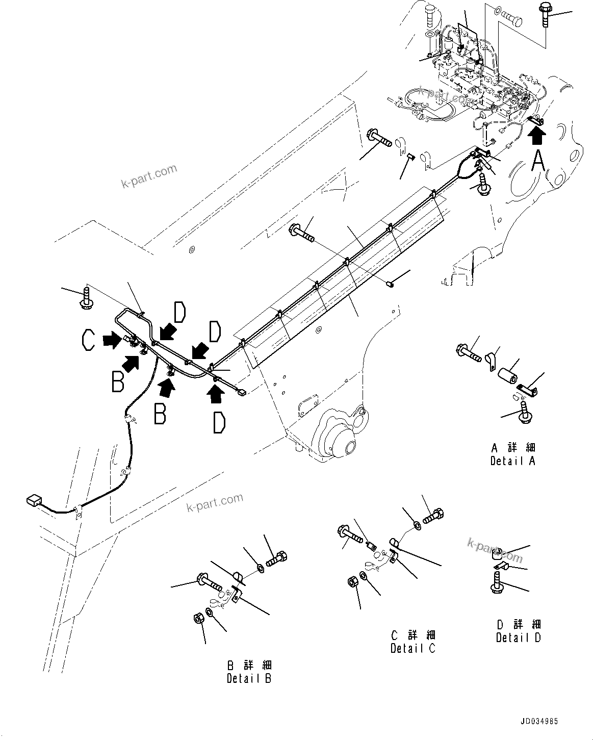 Komatsu parts book diagram for HD465-7E1 S/N 20001-UP (For EU): AUTO SPIN REGULATOR (ASR), WIRING HARNESS (2/2) (#20001-)