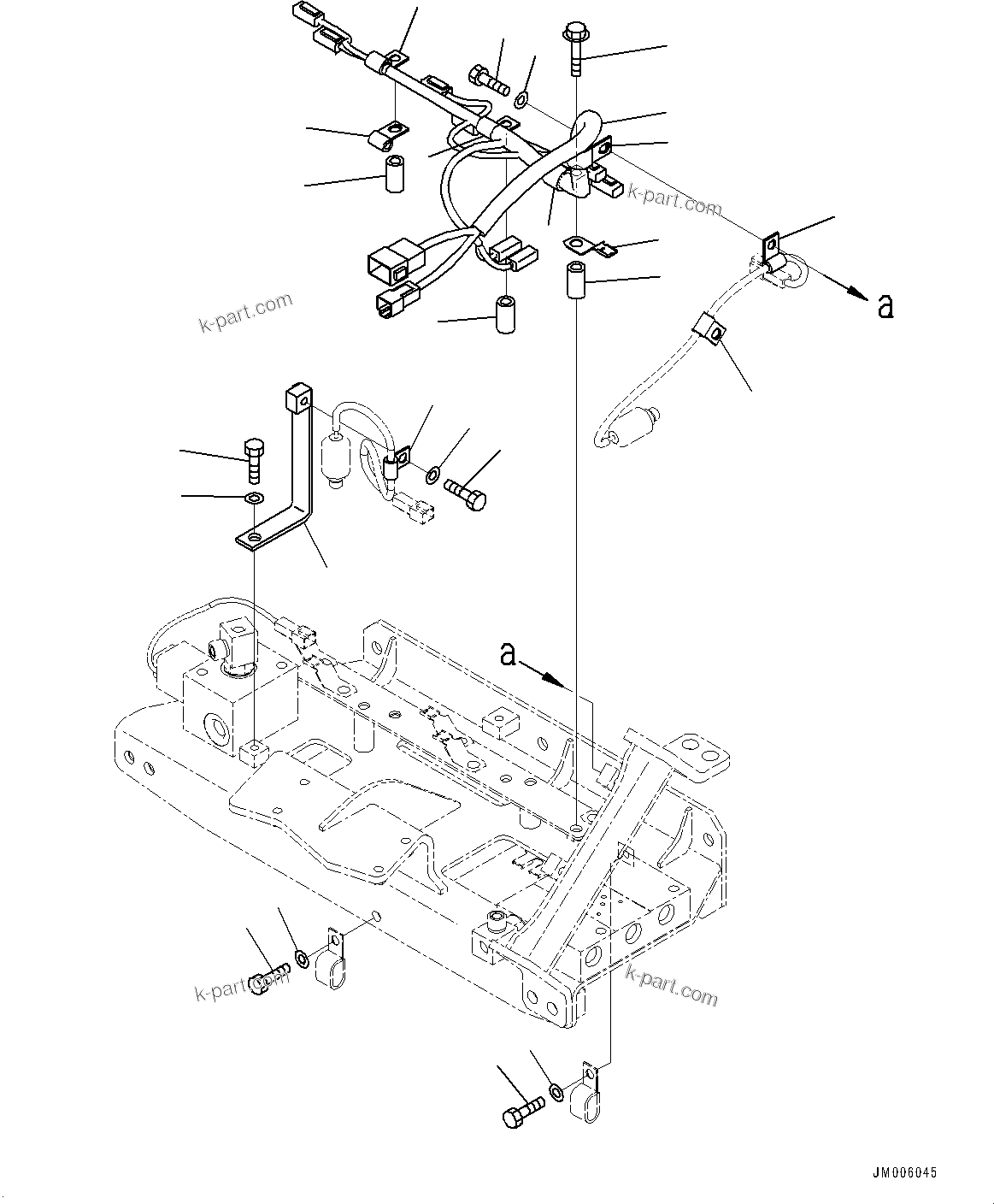 Komatsu parts book diagram for HD465-7E1 S/N 20001-UP (For EU): ANTI-SKID BRAKE SYSTEM (ABS) AND AUTO SPIN REGULATOR (ASR), WIRING HARNESS (1/2) (#20024-)