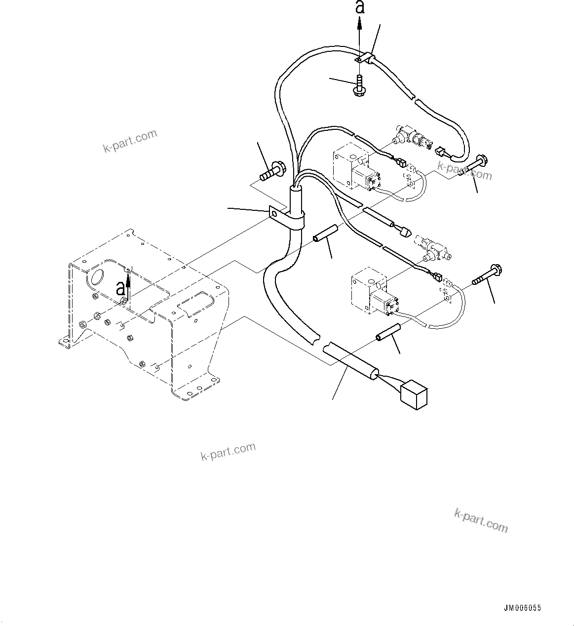 Komatsu parts book diagram for HD465-7E1 S/N 20001-UP (For EU): ANTI-SKID BRAKE SYSTEM (ABS), VALVE COVER (1/2) (#20024-)