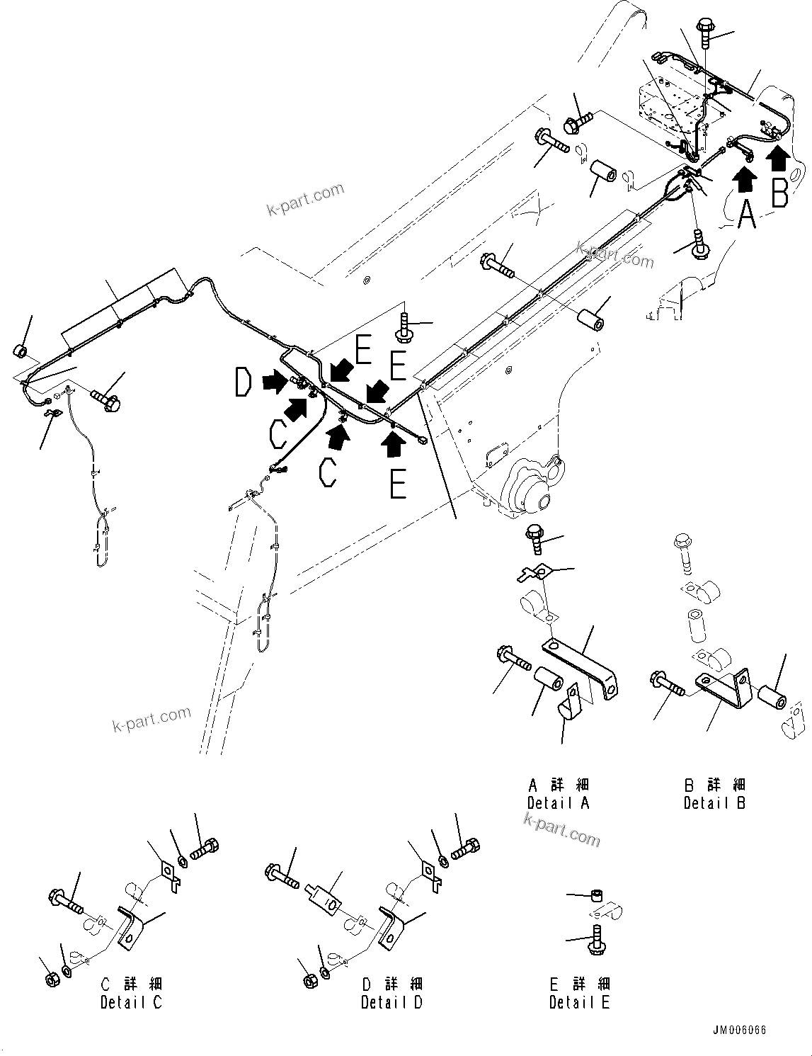 Komatsu parts book diagram for HD465-7E1 S/N 20001-UP (For EU): ANTI-SKID BRAKE SYSTEM (ABS) AND AUTO SPIN REGULATOR (ASR), WIRING HARNESS (2/2) (#20001-)