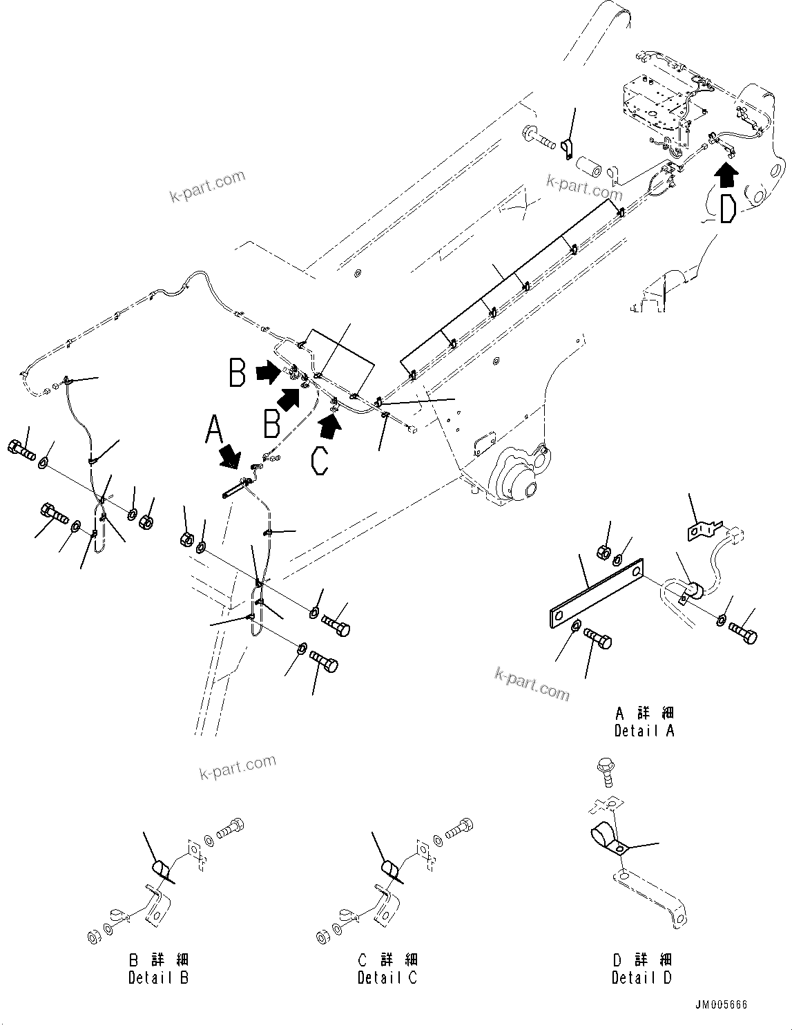 Komatsu parts book diagram for HD465-7E1 S/N 20001-UP (For EU): ANTI-SKID BRAKE SYSTEM (ABS) AND AUTO SPIN REGULATOR (ASR), CLIP (#20024-)