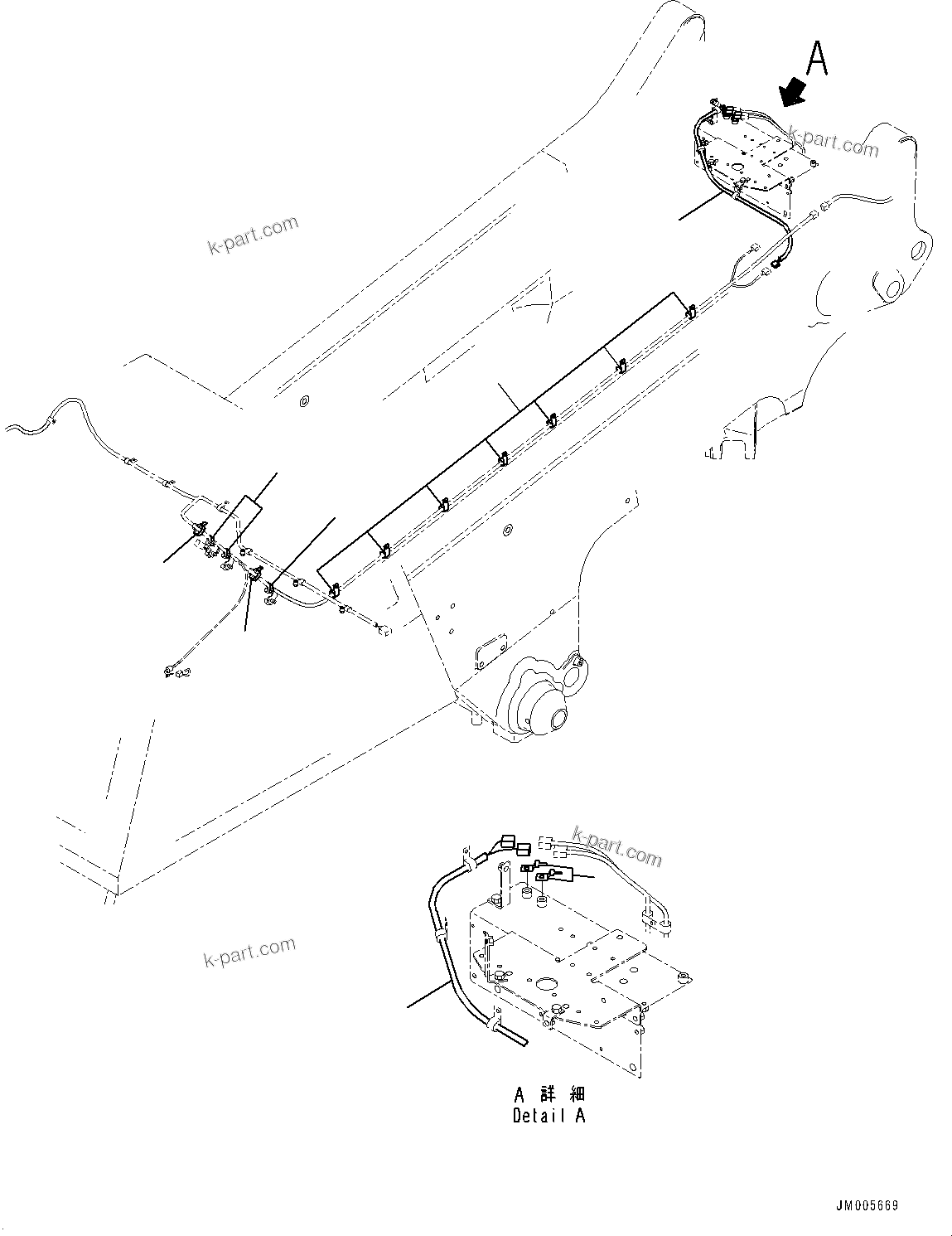 Komatsu parts book diagram for HD465-7E1 S/N 20001-UP (For EU): ANTI-SKID BRAKE SYSTEM (ABS), WIRING HARNESS (1/2) (#20024-)